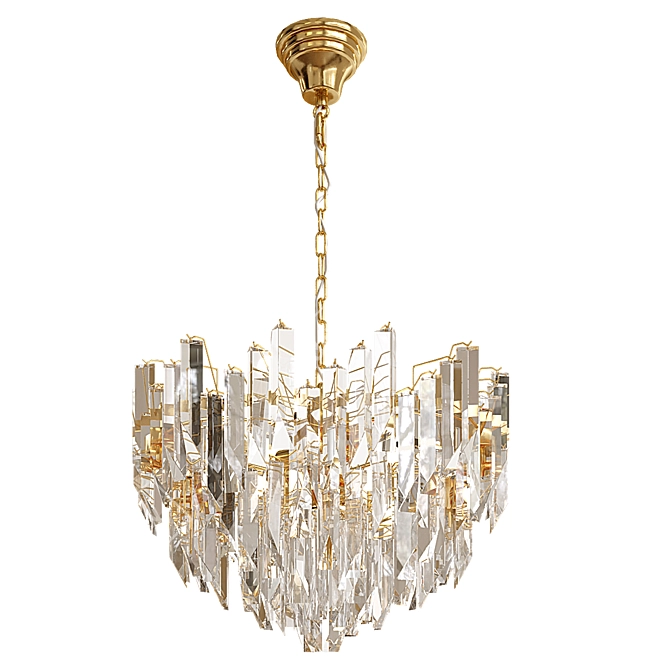 Crystal Chrome Gold Chandelier 5055 3D model image 6