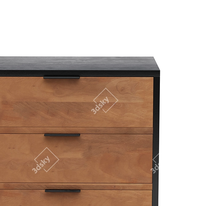 Industrial Chic Loft Design Dresser 3D model image 2