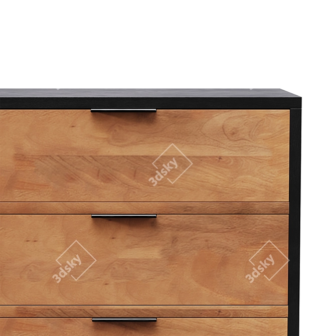 Industrial Chic Loft Design Dresser 3D model image 7