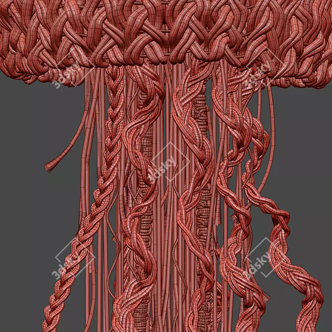 Oceanic Macrame Pendant Light 3D model image 6