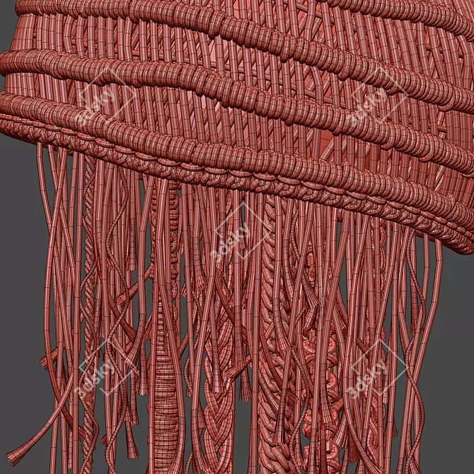 Oceanic Macrame Pendant Light 3D model image 13