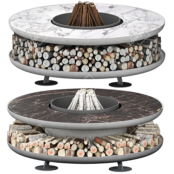 Elegant Fire Basket Design Solution 3D model image 1