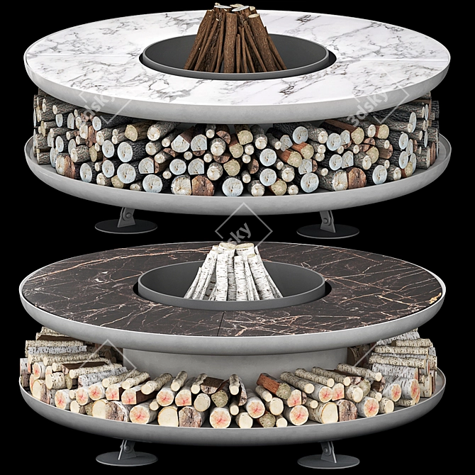 Elegant Fire Basket Design Solution 3D model image 2