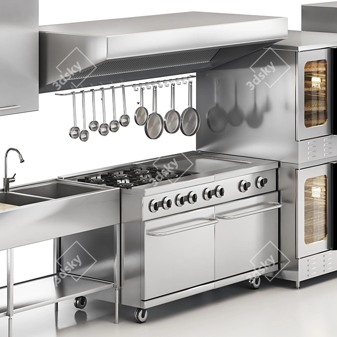 Commercial Kitchen Equipment Workstation 3D model image 3