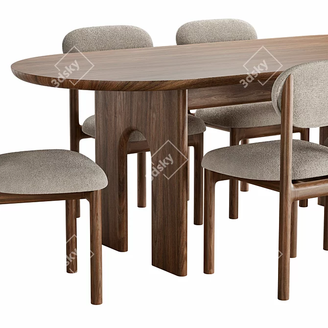 Elegance Set: Desk and Chair 3D model image 2