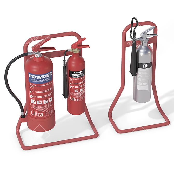 Urban Fire Extinguisher Set 3D model image 4