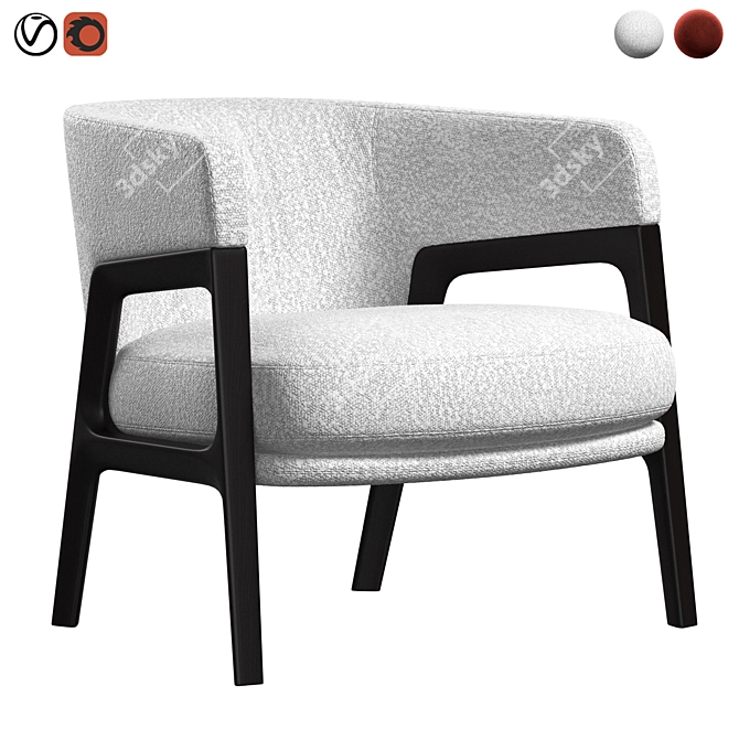  DUO Lounge Armchair by Poltrona Frau 3D model image 1