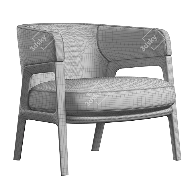  DUO Lounge Armchair by Poltrona Frau 3D model image 6