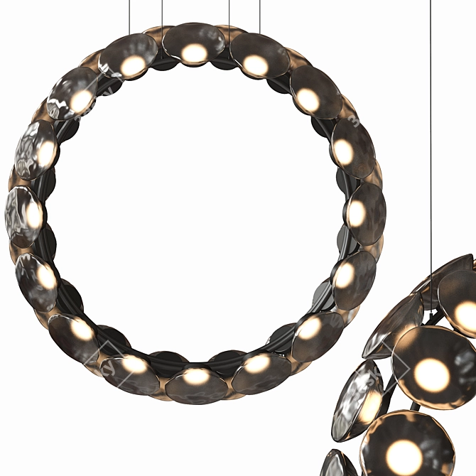 Glowing Noctiluca Light Chandelier 3D model image 4