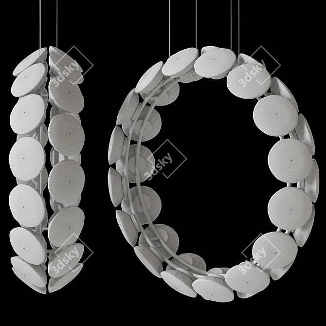 Glowing Noctiluca Light Chandelier 3D model image 10