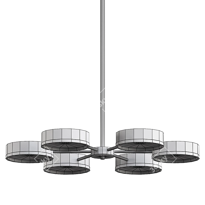 Sleek Matte Black Chandelier 3D model image 3