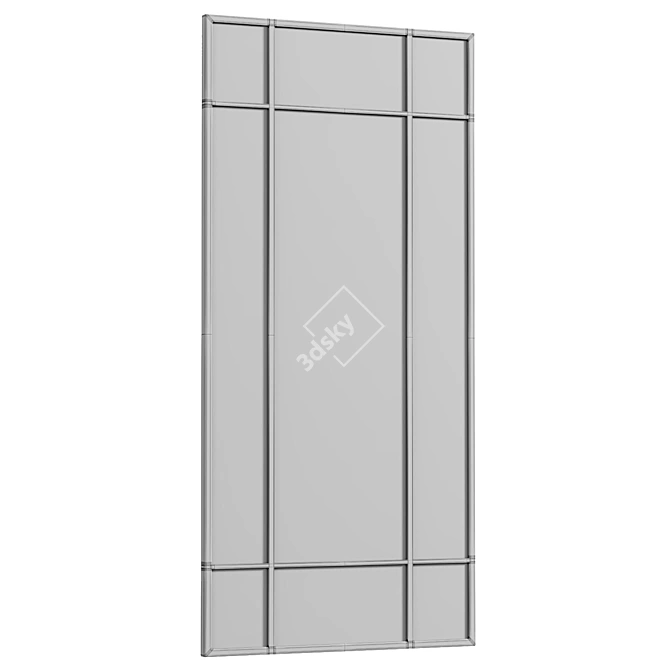 Sleek Black Leaner Wall Mirror 3D model image 4