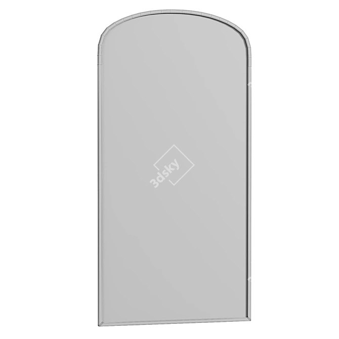 Arched Black Metal Garden Mirrors 3D model image 4