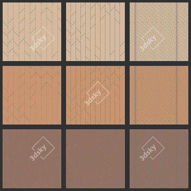 CoronaMultiMap Oak Parquet Flooring 3D model image 7