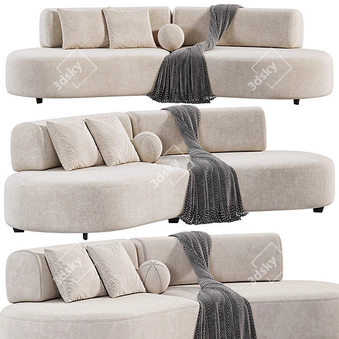 Contemporary Bon Bon Sofa Set 3D model image 2