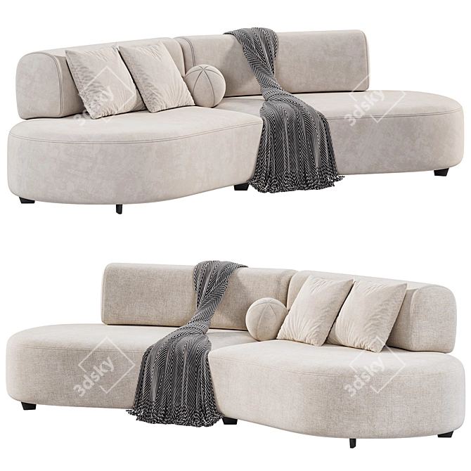 Contemporary Bon Bon Sofa Set 3D model image 4