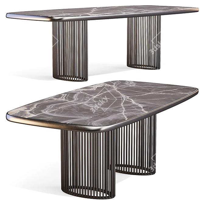 Luna Bianca Dining Table - Elegantly Inspired 3D model image 1