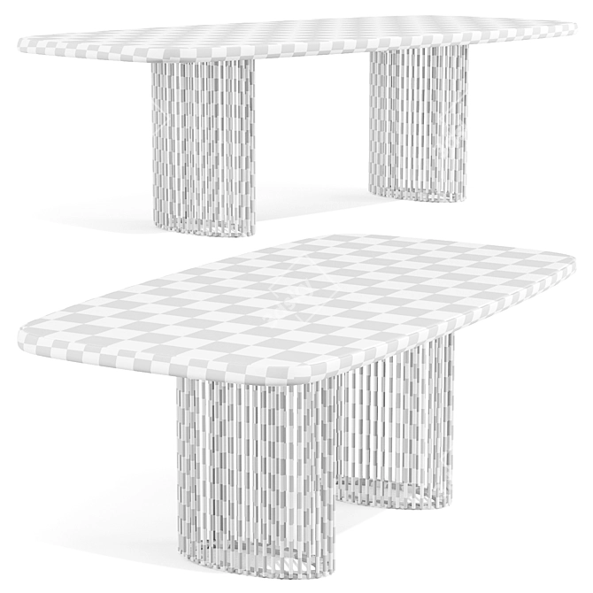 Luna Bianca Dining Table - Elegantly Inspired 3D model image 3