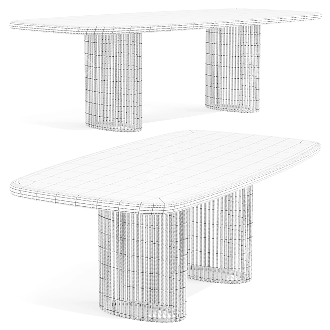 Luna Bianca Dining Table - Elegantly Inspired 3D model image 4