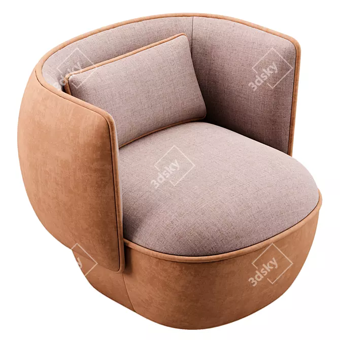 Luxurious NEBULA Armchair by Trussardi 3D model image 2