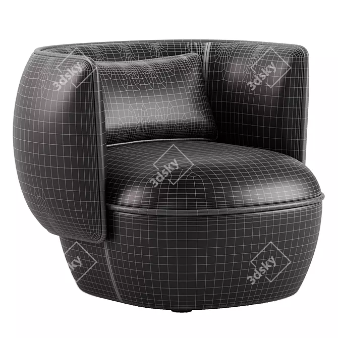 Luxurious NEBULA Armchair by Trussardi 3D model image 3