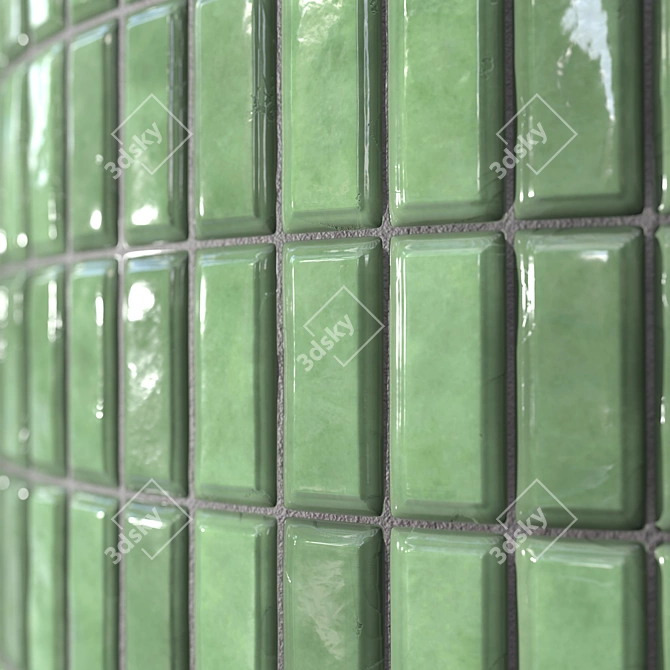 Seamless Kitchen Tile PBR Texture 3D model image 6