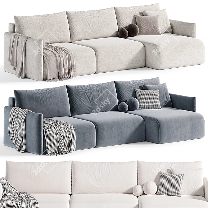  FLORIS Sofa: Modern Comfort Emblem 3D model image 1