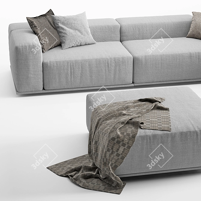 Modern Italian Delano Sofa Pianca 3D model image 5