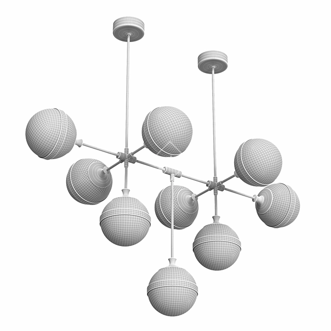 Elegant Art Deco Lightstar Chandeliers 3D model image 5