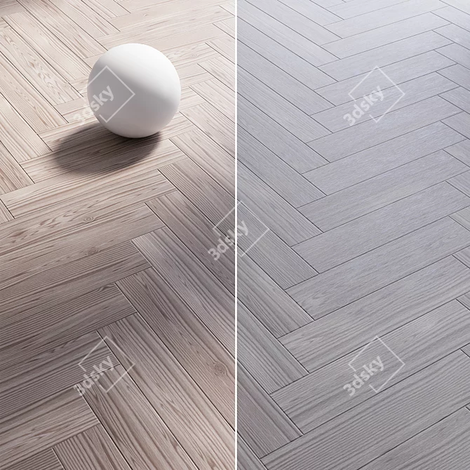 Oak Parquet Flooring Bundle 3D model image 2