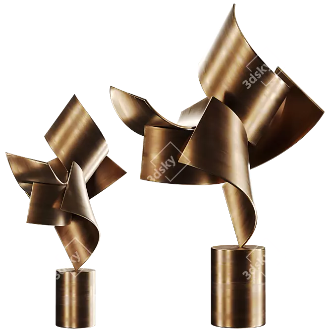 Modern Metal Sculpture Matt Devine 3D model image 3