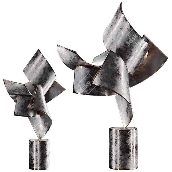 Modern Metal Sculpture Matt Devine 3D model image 4