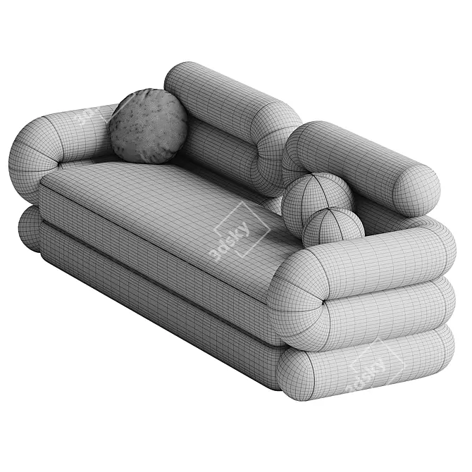 Sleek Tube Sofa Design 3D model image 4