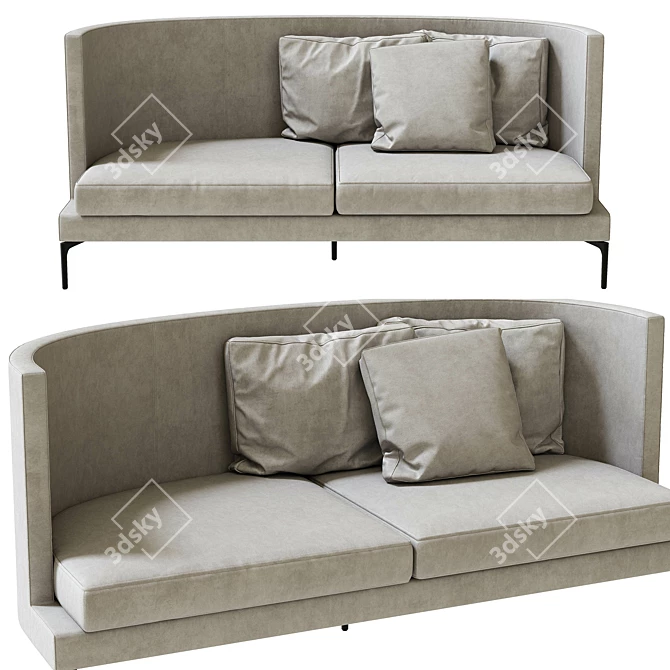 Modern Clan Sofa by Lissoni 3D model image 1