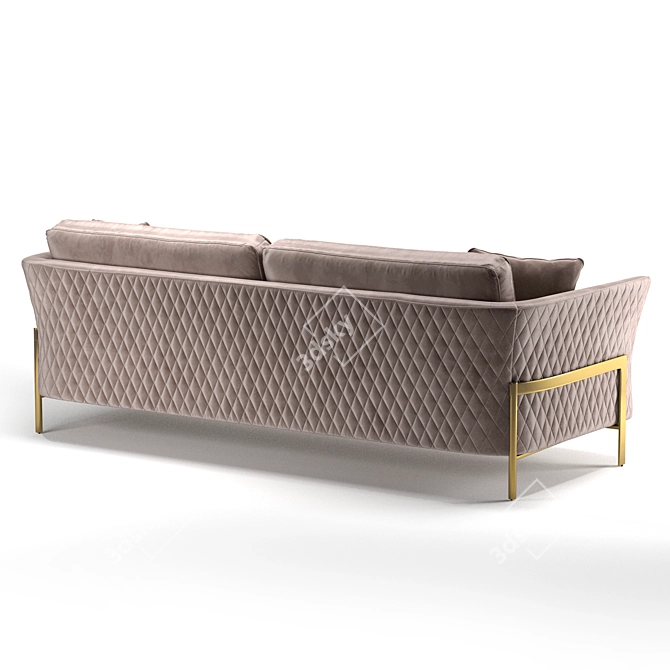 Stylish Carrera Velvet Sofa 3D model image 2