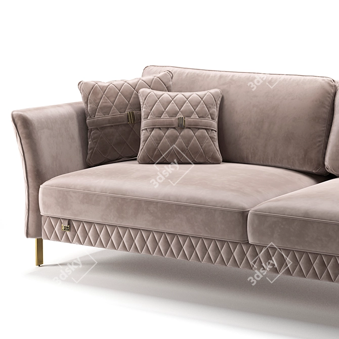 Stylish Carrera Velvet Sofa 3D model image 3