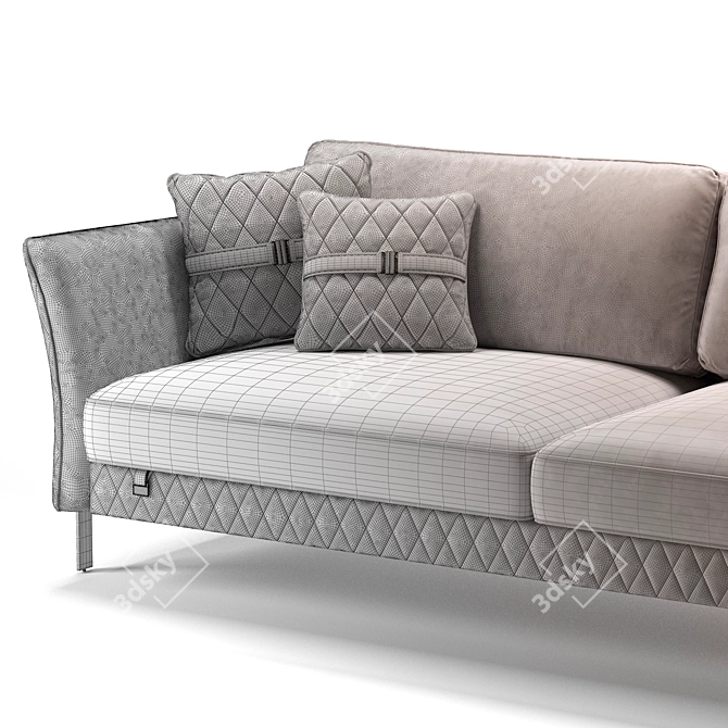 Stylish Carrera Velvet Sofa 3D model image 4