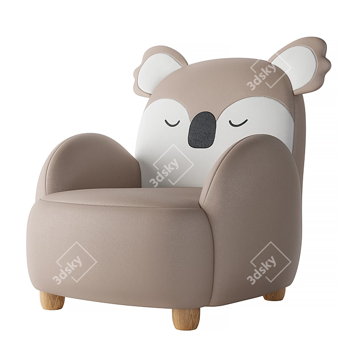 Cozy Koala Kids Armchair 3D model image 1