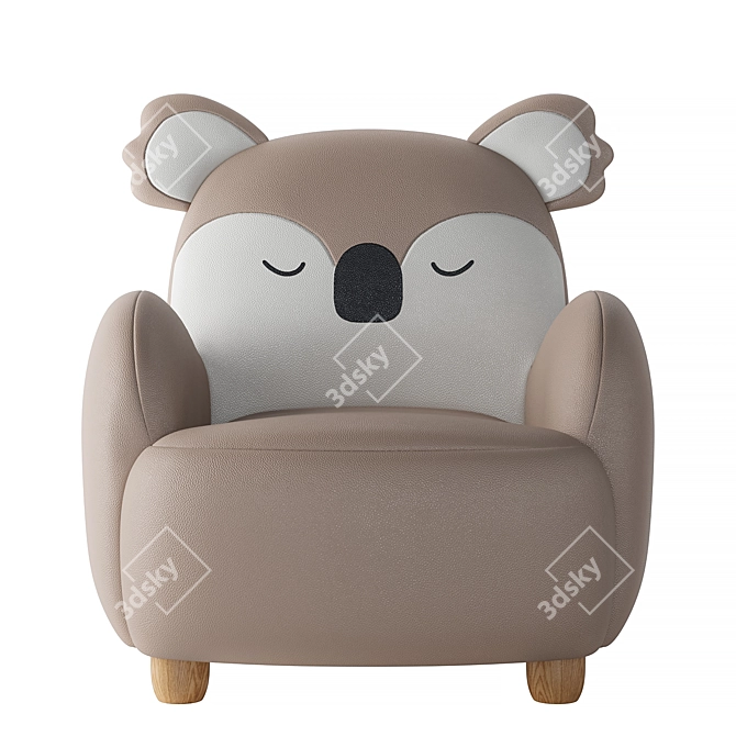 Cozy Koala Kids Armchair 3D model image 2