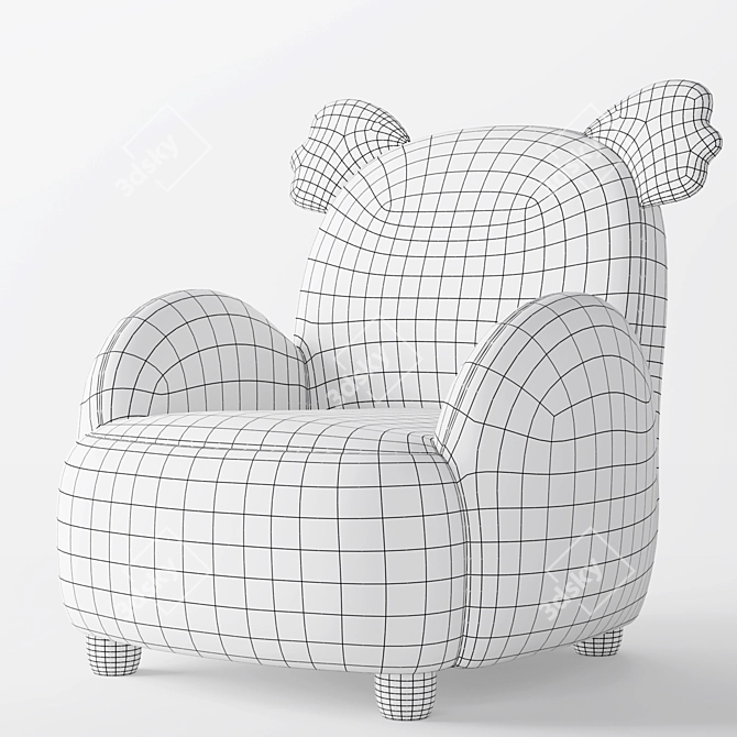 Cozy Koala Kids Armchair 3D model image 3