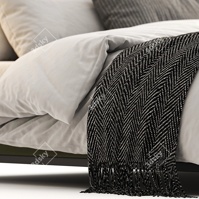 Modern Italian Design Minotti Bed 3D model image 5