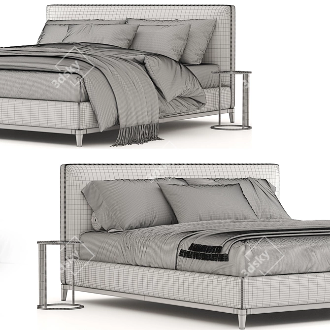 Modern Italian Design Minotti Bed 3D model image 7