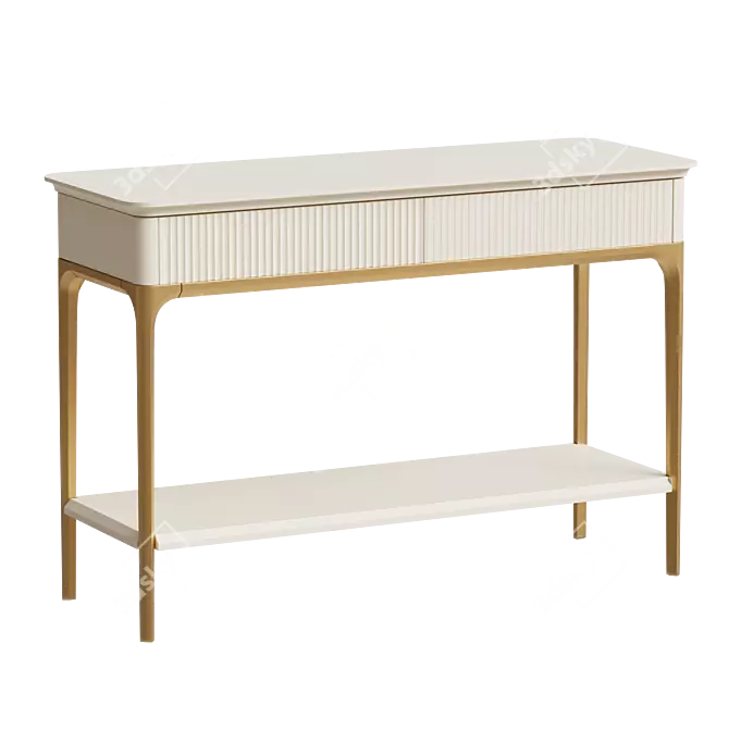 Primo Gold Console with Shelf 3D model image 1