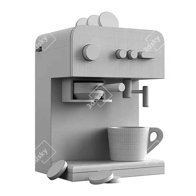 Wooden Coffee Set With Capsules 3D model image 2