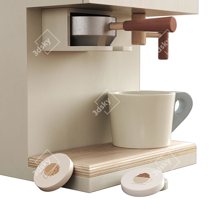 Wooden Coffee Set With Capsules 3D model image 4