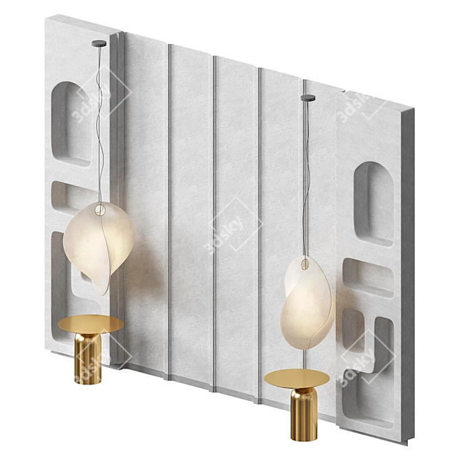 Modern Oversized Headboard Panel 3D model image 4