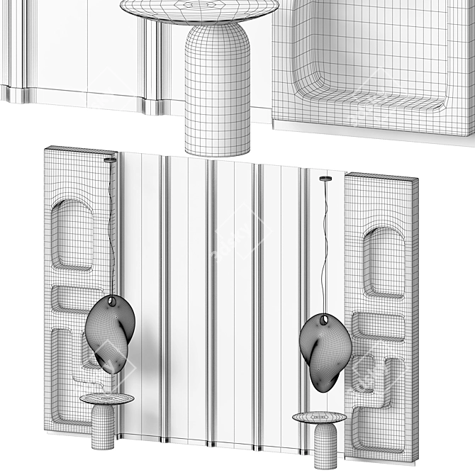 Modern Oversized Headboard Panel 3D model image 5