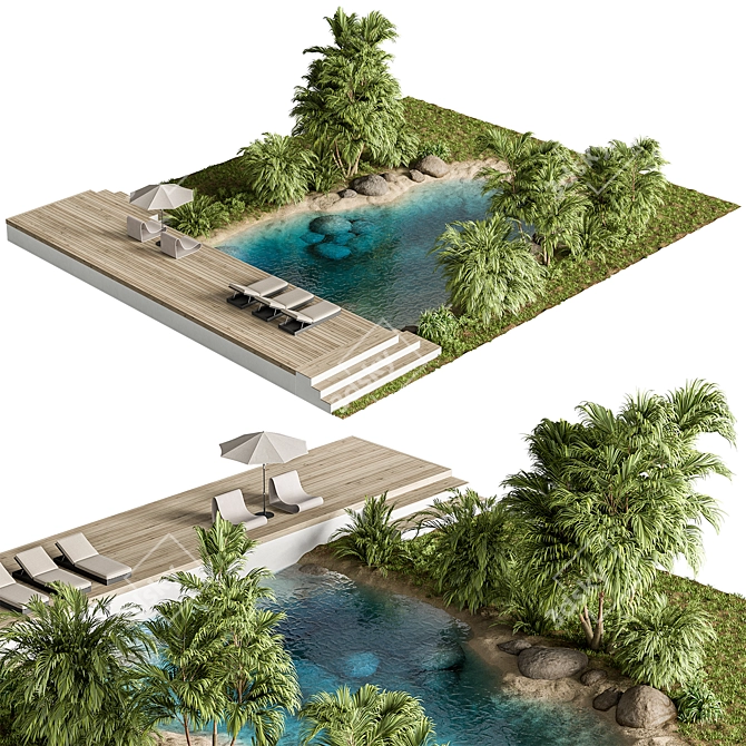 Coastal Retreat Seating Set 3D model image 1