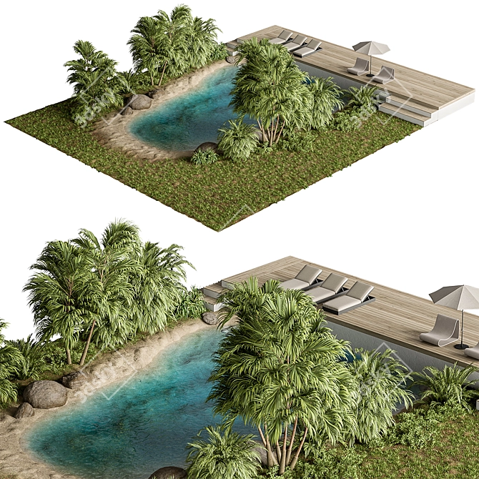 Coastal Retreat Seating Set 3D model image 5