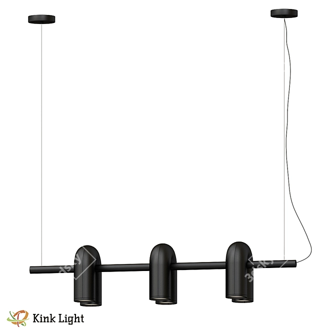 Kanti Black Pendant Light 3D model image 1
